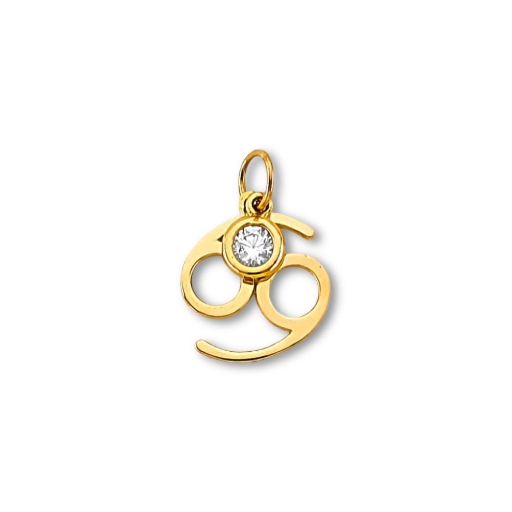 14K Gold Cancer Zodiac Pendant | July Birthday Gift By Tehrani Jewelry